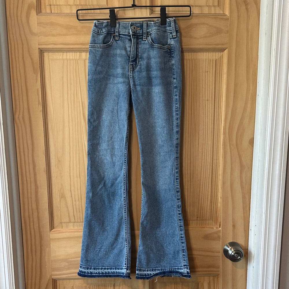 Abercrombie Kids Light Blue Flare Jeans 9/10